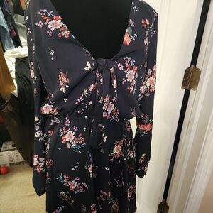 Material Girl Black Floral Long Sleeve Dress